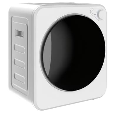 HOMCOM Sèche-linge à évacuation portable 4 Kg, sèche-linge électrique 400/800 W compact, 5 modes de séchage, tambour réversible en acier inoxydable, charge frontale, pour appartement dortoir, blanc