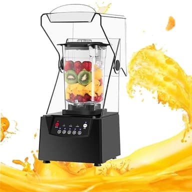 Mixeur professionnel silencieux 2200W avec capot insonorisé, bol 2L grande capacité, blender à smoothie, broyeur à glace, robot culinaire multifonction, acier inoxydable, usage café maison