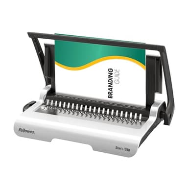 Machine à relier Fellowes Star+ avec rangement – Perfore 15 feuilles A4 – Reliure manuelle à anneaux plastique – Relie jusqu’à 150 feuilles – Idéale pour la maison ou petit bureau
