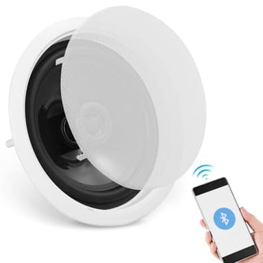VEVOR Haut-Parleur de Plafond Bluetooth, 16,5 cm 6,5'', système Haut-Parleur encastré au Plafond Mural, 150 W, 8 Ω, 89 DB, pour Maison, Cuisine, Salon, Chambre à Coucher, porches extérieurs Couverts