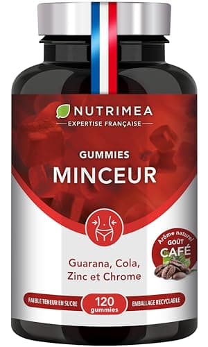 GUMMIES PERTE DE POIDS – Chrome, Cola, Guarana & Zinc – Alternative Minceur au Morosil – Contrôle de la Glycémie – Goût Café, Noisette & Vanille – 120 Gummies Vegan – Nutrimea – Fabriqué en France