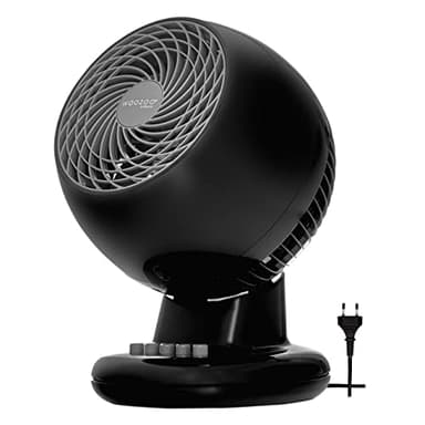 Iris Ohyama, Woozoo Ventilateur de Table, 13m², Ventilateur de Bureau, Noir, 3 Vitesses, Oscillation, Inclinaison, Silencieux, Idéal pour Chambre, Salon, Cuisine, Puissant, PCF-M15