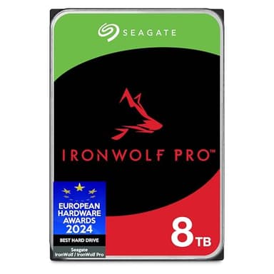 Seagate IronWolf Pro 8To, Disque dur d'entreprise interne NAS HDD, CMR, .5 Pouces, SATA 6Goits/s, 7 200 tr/min, 256 Mo de mémoire cache, Ouverture Facile, Services Rescue (ST8000NTZ01)