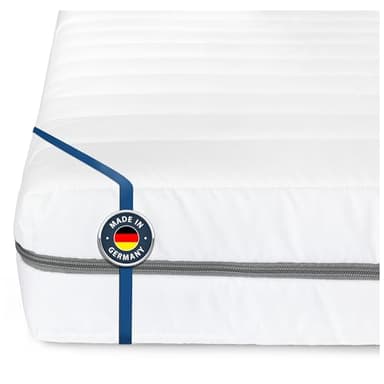 BMM Matelas 140x190 cm Classique XXL, degré de dureté H4 Extra Ferme/Matelas en Mousse Froide certifié Öko-Tex/Ergonomique, 7 Zones, épaisseur 12 cm/Matelas fabriqué en Allemagne.