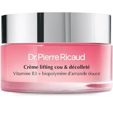 Dr Pierre Ricaud Crème Lifting Cou et Décolleté à la Vitamine B3 et Amande Douce - Soin Anti Âge pour Femme - Creme Liftante pour le Cou+Décolleté - 50ml