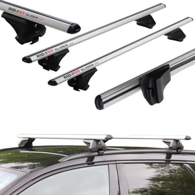 RIDIGO Barre de Toit Glider Evo Silver pour Renault Kadjar 1 I (Aussi Toit en Verre) de 2015