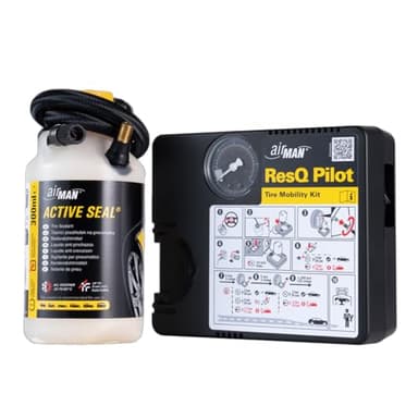 AirMan Pilot 2.0 Kit de réparation de pneus avec valve de crevaison et compresseur d'air pour toutes les voitures