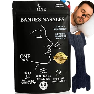 60 Bandelettes Nasales | Ecarteur Nasal | Dispositifs Anti Ronflement Efficace Puissant | Nasal strips | Dilatateur Nasal | Bande Nasale CONFORT et RESISTANCE OPTIMALE FORCE 5 +++++ Taille Large