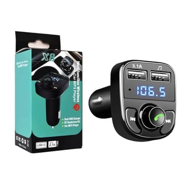 Bluetooth Voiture, Adaptateur Transmetteur FM MP3, Radio Allume Cigare Charge, Émetteur FM Voiture Chargeur pour Appel Mains Libres avec 2 USB, Support USB/Carte TF