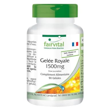 Fairvital | Gelée royale 1500mg - 90 gélules - HAUTEMENT DOSÉE - standardisée à 4% de 10-HDA