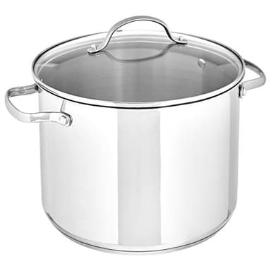 Amazon Basics Marmite en acier inoxydable avec couvercle, 7.6 l, Argenté