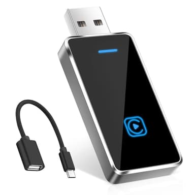 Monemey Carplay sans Fil pour iPhone, Type-c/USB Plug & Play, Mini et Stable, Compatible avec Les Voitures à Partir de 2016 et iOS 10+ et aux Voitures avec Carplay