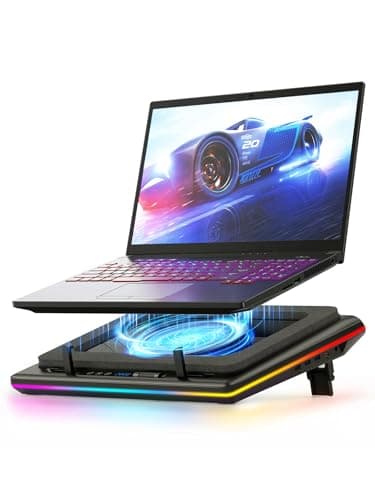 llano Refroidisseur Ordinateur Portable RGB pour PC Portable Gamer avec Contrôle Tactile Continu & Tapis de Souris 3 Ports USB A Ventilateur Turbo Extra Puissant pour Ordinateurs Portables de 15-19''