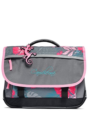 Cameleon Cartable scolaire enfant Gris 38 cm Ligne Actual Intérieur 2 compartiments. Idéal pour l'école primaire : le CP, CE1, CE2. Pour fille et garçon.
