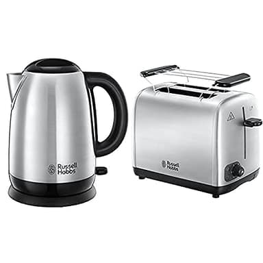 Russell Hobbs Set Petit Déjeuner Bouilloire et Grille Pain Toaster Adventure - 23912-70 et 24080-56