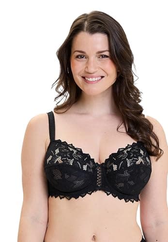 Sans Complexe - Arum - Soutien-Gorge Emboitant en Dentelle avec Armatures - Classique - Femme - Noir - 110E