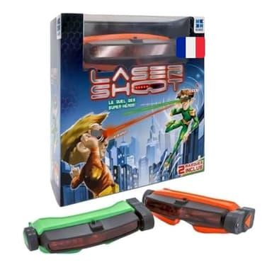 Megableu - Laser Shoot - Jeu Laser Game pour Enfants dès 6 Ans - sans Pistolet - avec 2 Masques Laser Ajustables - Combat jusqu'à 10 m - Jeux Extérieur/Intérieur - Idée Cadeau - Version Française