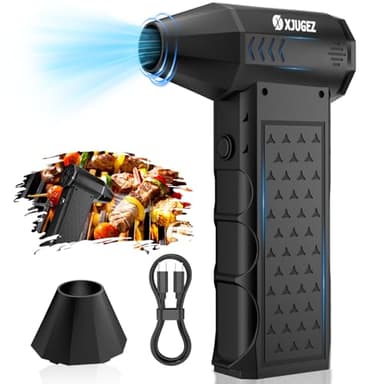 XJUGEZ Souffleur Air Comprimé avec Buse Amovible, Dépoussiéreur Electrique 130 000 tr/min, 4 Vitesses, Souffleur Electrique pour PC,Clavier,Voiture,Feuilles,Neige, Barbecue,Design Star