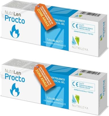 NutriLen Procto Creme Hemoroidaire Naturelle 80ml Paquet de 2 Traitement Efficace Hémorroïdes avec Hamamélis Acide Hyaluronique Huile Olive et Figuier de Barbarie Creme Hemorroide Externe et Interne