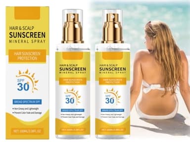 Cheveux Suncreen Mist,2pcs Protection Solaire Pour Le Cuir Chevelu,Spf 30 Hair Sunscreen Mist Hair Sunscreen Spray,Crème Solaire à Cheveux,Hair & Scalp Sun Protection Spray