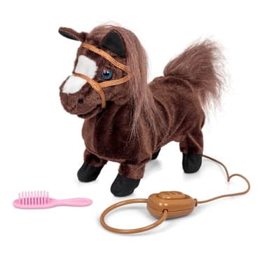 Tobar - 28780 - Peluche animée, petit poney à promener qui hennit, Collection Animigos