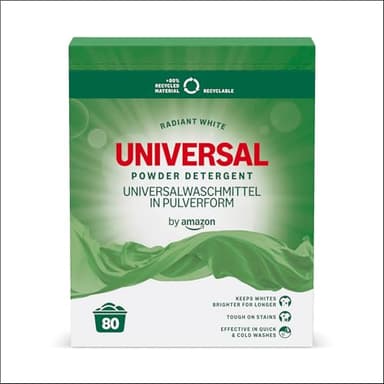 by Amazon Lessive en poudre universelle, 4,8 kg, 80 lavages