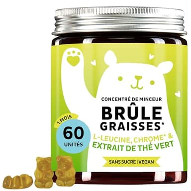 Gummies Complexe de Nutriments – Concentré De Minceur Gummies Avec Chrome, Biotine, Zinc, L-Leucine & Extrait De Thé Vert – 60 unités (1 mois), Vegan, Sans Sucre, Bears With Benefits