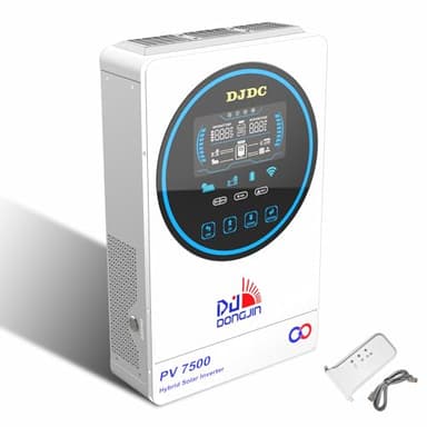 DJDCPOWER Onduleur hybride 6500 W avec module WiFi, 48 V CC vers 230 V AC Off Grid Pure Sinus Wave Inverter - Contrôleur de chargeur MPPT intégré 130 A - Puissance d'entrée PV 7200 W - Pour