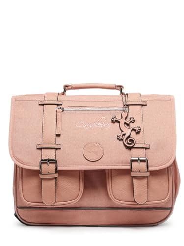 Cameleon Cartable Rose 38cm Vintage Color avec 2 compartiments - Idéal pour l'école primaire et la rentrée scolaire en CP, CE1 et CE2 pour fille et garçon
