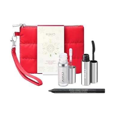 KIKO Milano Snow-Kissed Holiday Secret Santa Mini Make Up Gift Set, Coffret Cadeau Maquillage: Mascara À Effet Volumateur, Crayon Yeux Et Enlumineur Liquide Au Format Mini