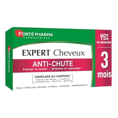 Forté Pharma - Expert Anti-Chute | Complément Alimentaire Cheveux - Tous Types de Chutes | Objectif Force et Densité | Format 3 mois = 90 comprimés