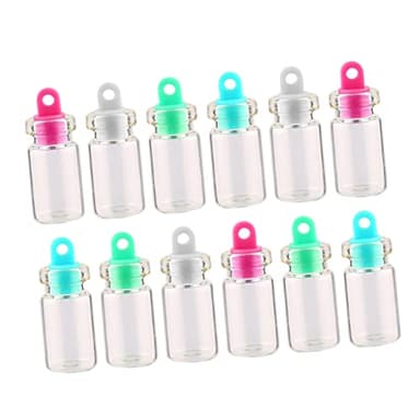 PRETYZOOM 50pièces Bouteille Verre Miniature Avec Bouchon Plastique Pot à Souhaits Transparent Pour Pendentif Ou Décoration