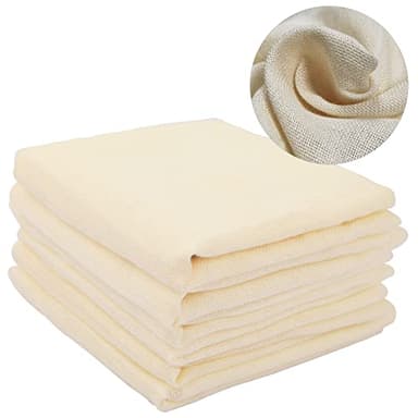 Etamine Alimentaire 6 pièces Cheesecloth 50x50cm, Mousseline Alimentaire, Filtre Alimentaire Réutilisables et lavables Mousseline de Coton Non Blanchi pour Filtrer tofu Fromage Beurre Jus Lait de Noix