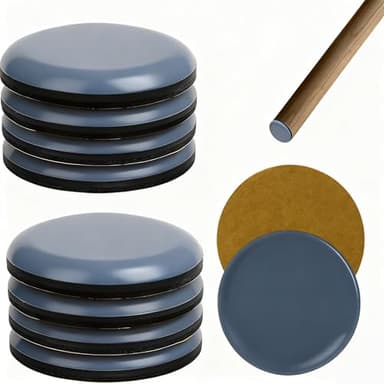 Patins Glisseurs pour Meubles 8pcs 40mm Auto-Adhésifs en Téflon Rond, Patin Meuble Glisseur pour Chaises Canapé Table Bureau, Dessous de Chaise Anti-Bruit et Protection Sol, Déplacer Meuble Facilement