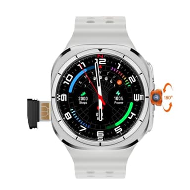Montre intelligente 5G avec caméra HD rotative télescopique et carte SIM, écran AMOLED GPS, montre multifonction pour les amateurs de technologie