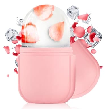 milano home Rouleau à glace pour le visage, les yeux, le visage et les yeux, en silicone, réutilisable, pour réduire les pores, éclaircir les rides, soins de la peau