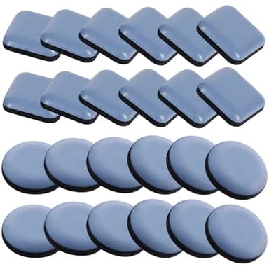 Dalephoric 24 Pièces Patins pour Meubles, Patins Glisseurs pour Meubles en Teflon, Patins de Meubles, Patin Glisseur pour Meuble Lourd, pour Chaises, Table et Manger (12 Carré et 12 Rond, 2X2cm)