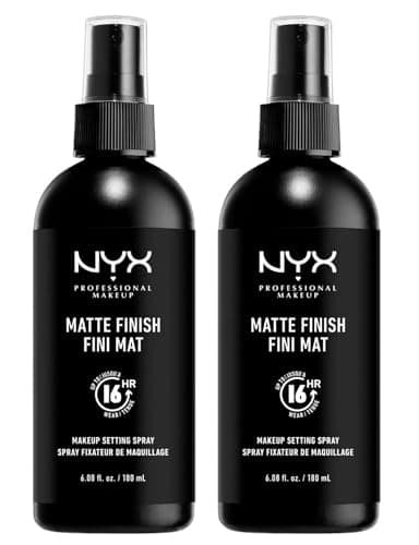 NYX Professional Makeup Vaporisateur de maquillage mat fini Maxi format formule légère, sans transfert anti-bavures à longue tenue 16 h – 2 flacons de 180 ml