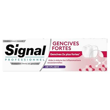 Signal Professionnel – Dentifrice Gencives Fortes – Réduit les inflammations occasionnelles et la mauvaise haleine – Gencives 2x plus fortes en 4 semaines – 75ml