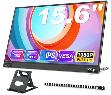 MAGICRAVEN Ecran PC Portable 15,6 Pouces Externe Ecran Ordinateur Portable 1080P FHD IPS Écran Portatif USB C, HDMI Moniteur Portable pour Ordinateur Portable/PC/Mac/Switch et Supports Plug and Play