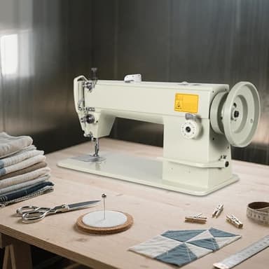 Machine à coudre pour cuir très résistante, machine à coudre industrielle, tête unique à point droit pour tissus d'épaisseur moyenne, boîtier en fonte, max. 3000 points/min, DP*5 aiguilles