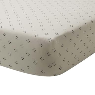 Drap Housse imprimé en Bambou, Emiko, 140 x 190cm, Origin, Rose Blush