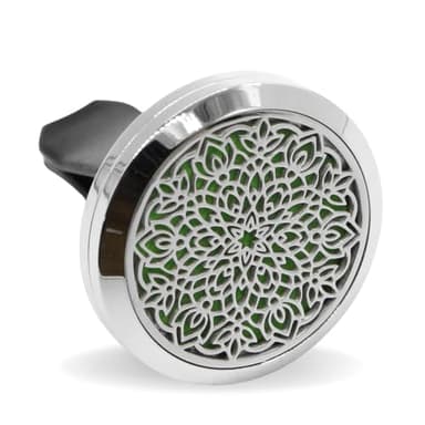 Zen’Arôme Diffuseur d’Huile Essentielle pour Voiture Clip’Arôme Pétale de Fleur - Diffuseur + 5 Buvards à Parfumer avec Huile Essentielle ou Parfum - Acier Inoxydable - Fixation Grille de Ventilation