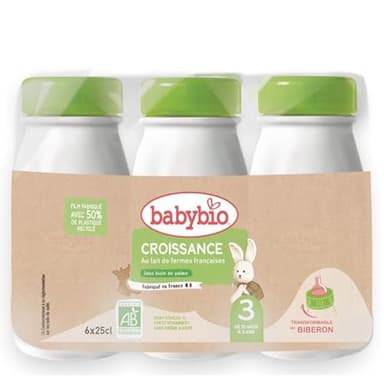 Babybio croissance au lait de vache français 6 bouteilles de 25cl