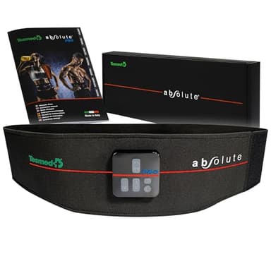 TESMED Absolute Ceinture Abdominale, entraînement Abdominal EMS, electrostimulateur Musculaire Abdo centraux et latéraux, Unisexe, Rechargeable, Made in Italy