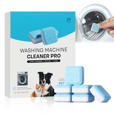 WYOSMALL Nettoyant pour Lave-Linge, Anti-Odeurs et Anti-Calcaire, Comprimés Ultra Antibactériens, Formule Nettoyage Profond Spécial Propriétaires d'Animaux