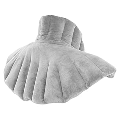 Coussin Chauffant Cervicales Micro Ondes - Tour de Cou et Epaules - Utilisation Chaud/Froid - Composition Riz, Lavande et Plantes Bienfaisantes - Matière Polaire - Gris