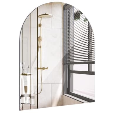 ROYUEXT Miroir de coin autocollant pour salle de bain, 40×30cm miroir mural sans cadre HD, miroir décoratif pour salon, WC des invités, chambre à coucher, DIY
