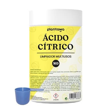 PLANTAWA Acide Citrique Powder 1kg | Acide citrique poudre menager pour la cuisine, la salle de bain et le jardin | 100% pur et polyvalent. Nettoyant universel