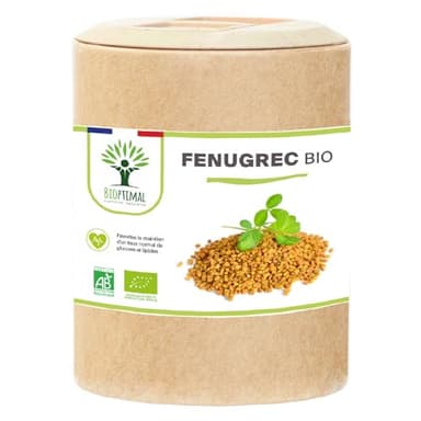 Fenugrec Bio - Appétit et Prise de Poids - Régule le Taux de Glucose - Favorise la Lactation - Sans Additifs - 310mg de Poudre de graine/Gélule - Fabriqué en France - Certifié Ecocert - 200 Gélules
